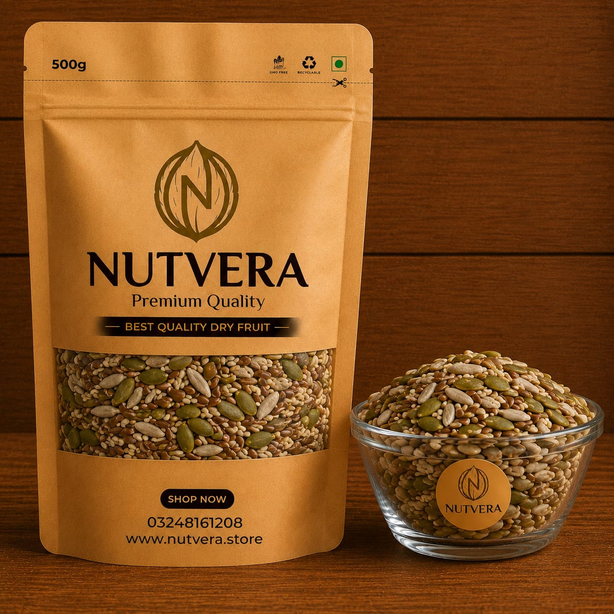 Nutvera Premium Mixed Seeds | Pumpkin, Sunflower, Flax & Sesame Seed