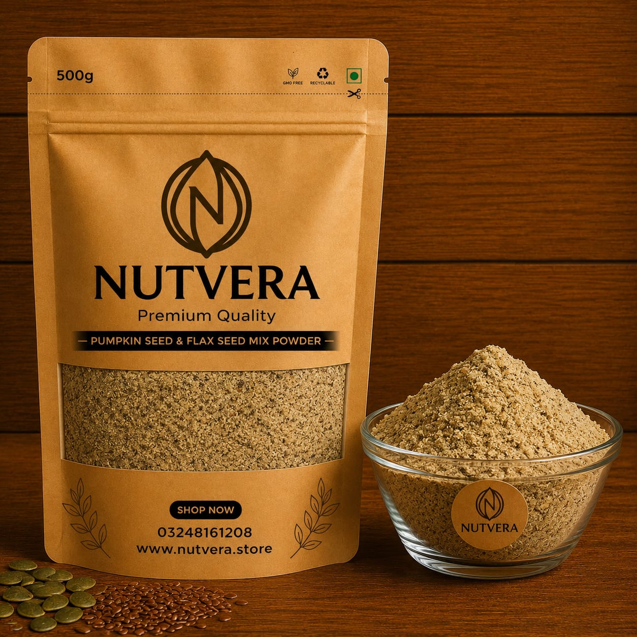 Nuvera Pumpkin Seed & Flax Seed Mix Powder