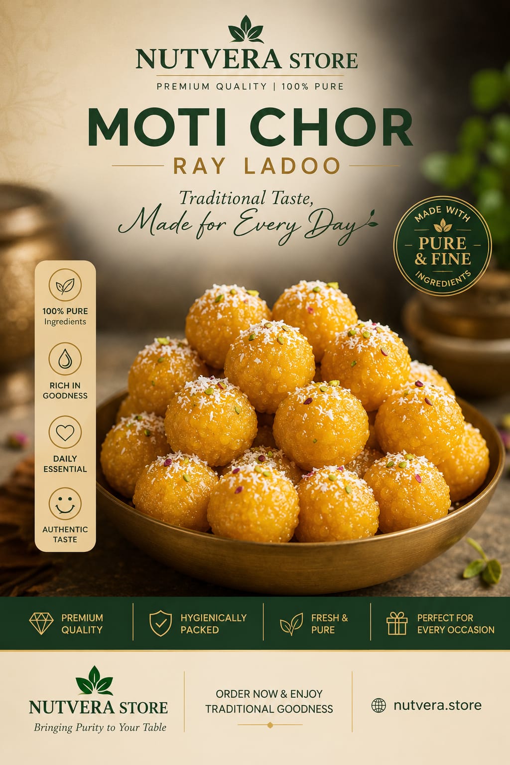 Nutvera Premium Motichoor Laddu – Fresh Traditional Pakistani Sweet